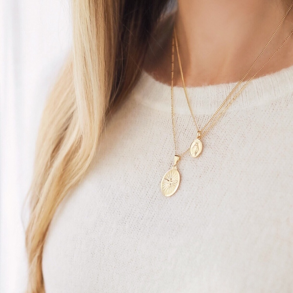 Petite Virgin Mary Necklace | 18K Gold Filled - Picture 5 of 8